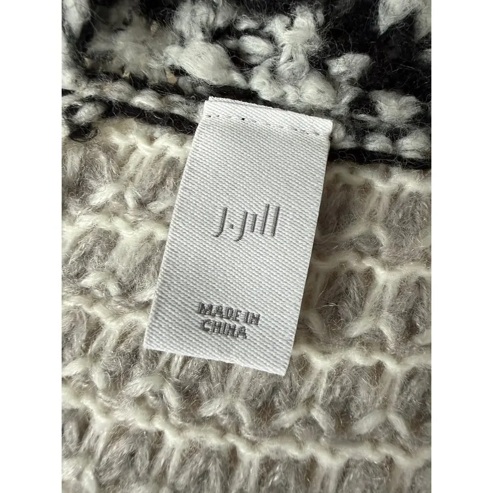 J. Jill Gray White Chunky Knit Infinity Scarf